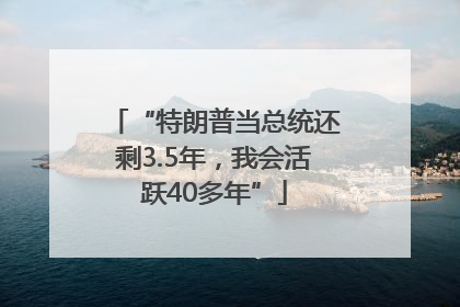 “特朗普当总统还剩3.5年，我会活跃40多年”
