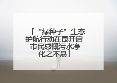 “绿种子”生态护航行动在昆开启 市民感慨污水净化之不易