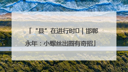 “县”在进行时⑬｜邯郸永年：小螺丝出圈有奇招