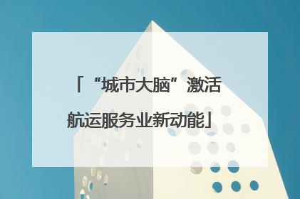 “城市大脑”激活航运服务业新动能