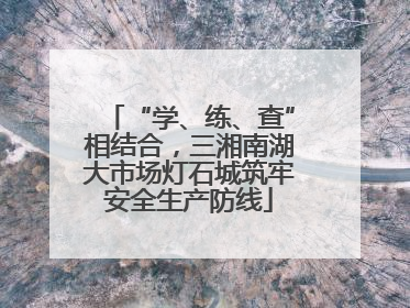 “学、练、查”相结合，三湘南湖大市场灯石城筑牢安全生产防线