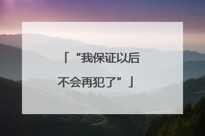 “我保证以后不会再犯了”