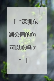 “深圳东湖公园的鱼可以吃吗？”