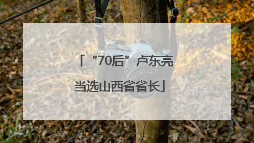 “70后”卢东亮当选山西省省长