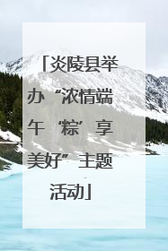 炎陵县举办“浓情端午‘粽’享美好”主题活动