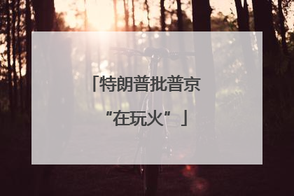 特朗普批普京“在玩火”