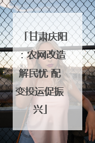 甘肃庆阳：农网改造解民忧 配变投运促振兴
