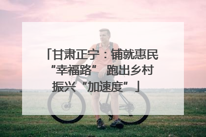 甘肃正宁：铺就惠民“幸福路” 跑出乡村振兴“加速度”