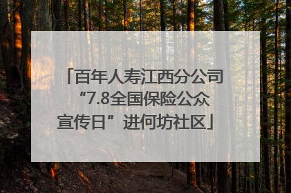 百年人寿江西分公司“7.8全国保险公众宣传日”进何坊社区