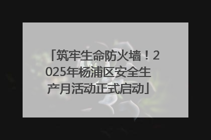 筑牢生命防火墙！2025年杨浦区安全生产月活动正式启动