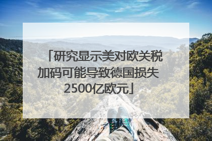 研究显示美对欧关税加码可能导致德国损失2500亿欧元
