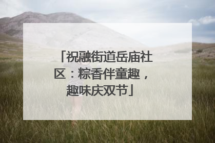 祝融街道岳庙社区：粽香伴童趣，趣味庆双节