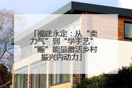 福建永定：从“卖力气”到“学手艺”“赈”能量激活乡村振兴内动力