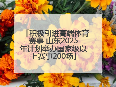 积极引进高端体育赛事 山东2025年计划举办国家级以上赛事200场