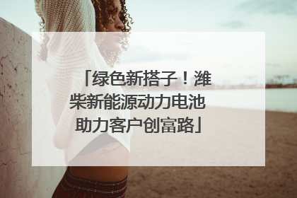 绿色新搭子！潍柴新能源动力电池助力客户创富路