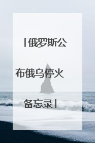 俄罗斯公布俄乌停火备忘录