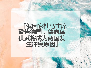 俄国家杜马主席警告德国：德向乌供武将成为两国发生冲突原因