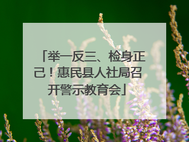举一反三、检身正己！惠民县人社局召开警示教育会