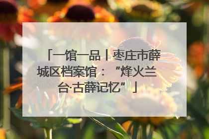 一馆一品丨枣庄市薛城区档案馆：“烽火兰台·古薛记忆”