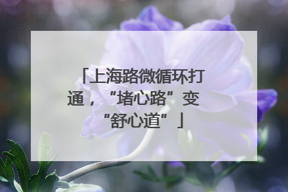 上海路微循环打通，“堵心路”变“舒心道”