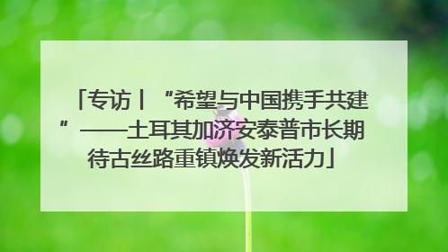 专访丨“希望与中国携手共建”——土耳其加济安泰普市长期待古丝路重镇焕发新活力