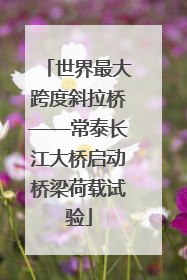 世界最大跨度斜拉桥——常泰长江大桥启动桥梁荷载试验