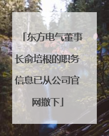东方电气董事长俞培根的职务信息已从公司官网撤下