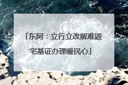 东阿：立行立改解难题 宅基证办理暖民心