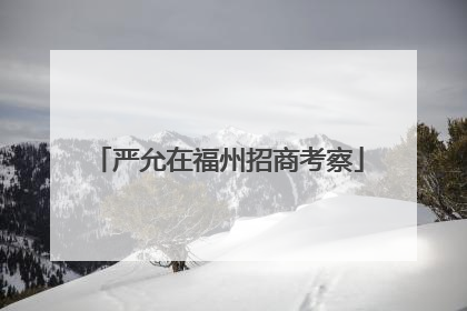 严允在福州招商考察