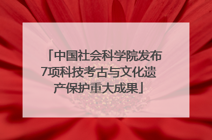中国社会科学院发布7项科技考古与文化遗产保护重大成果