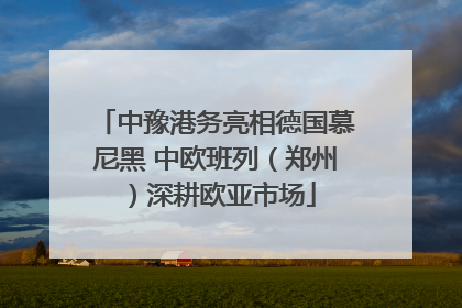 中豫港务亮相德国慕尼黑 中欧班列（郑州）深耕欧亚市场