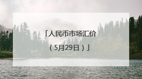人民币市场汇价（5月29日）