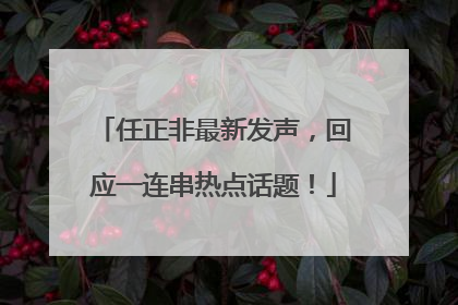 任正非最新发声，回应一连串热点话题！