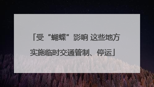 受“蝴蝶”影响 这些地方实施临时交通管制、停运