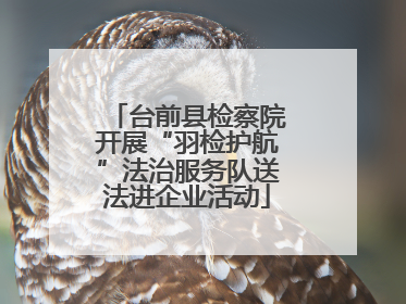 台前县检察院开展“羽检护航”法治服务队送法进企业活动