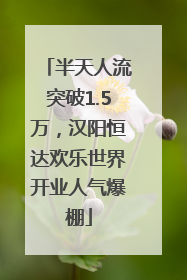 半天人流突破1.5万，汉阳恒达欢乐世界开业人气爆棚