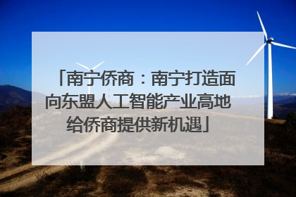 南宁侨商：南宁打造面向东盟人工智能产业高地给侨商提供新机遇