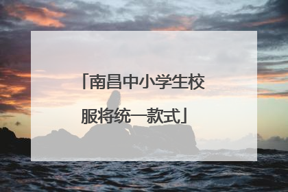 南昌中小学生校服将统一款式