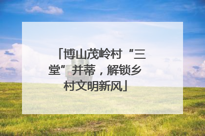 博山茂岭村“三堂”并蒂，解锁乡村文明新风