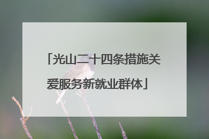 光山二十四条措施关爱服务新就业群体