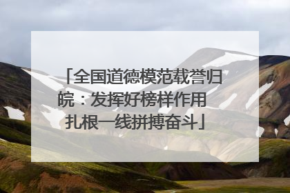 全国道德模范载誉归皖：发挥好榜样作用 扎根一线拼搏奋斗