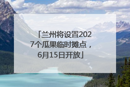 兰州将设置2027个瓜果临时摊点，6月15日开放