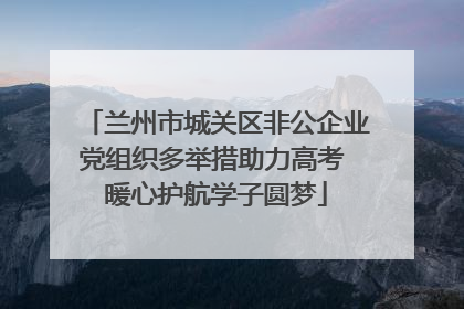 兰州市城关区非公企业党组织多举措助力高考 暖心护航学子圆梦