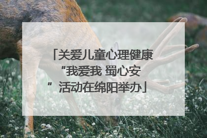 关爱儿童心理健康 “我爱我 蜀心安”活动在绵阳举办