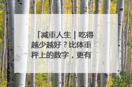 减重人生｜吃得越少越好？比体重秤上的数字，更有意义的是什么？