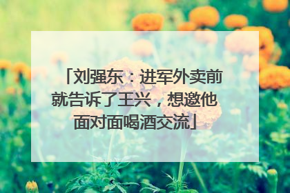 刘强东：进军外卖前就告诉了王兴，想邀他面对面喝酒交流