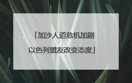 加沙人道危机加剧 以色列盟友改变态度