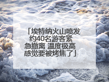 埃特纳火山喷发 约40名游客紧急撤离 温度极高感觉要被烤焦了