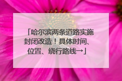 哈尔滨两条道路实施封闭改造！具体时间、位置、绕行路线→