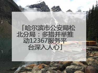 哈尔滨市公安局松北分局：多措并举推动12367服务平台深入人心